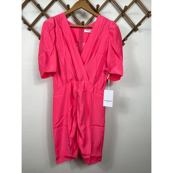 New Amanda Uprichard Sheena Silk Mini Dress in Pink Women's Size M - Picture 1 of 8